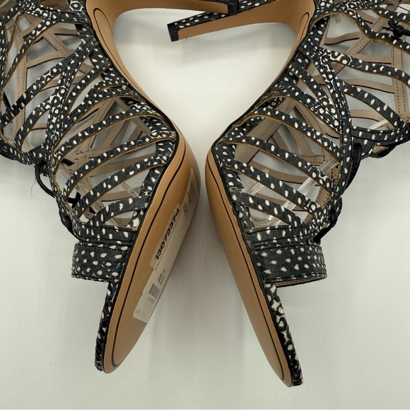 Dolce Vita Tessah Caged Lace Up Heels Snake Print Leather Sandals Womens 9.5 - Picture 13 of 16
